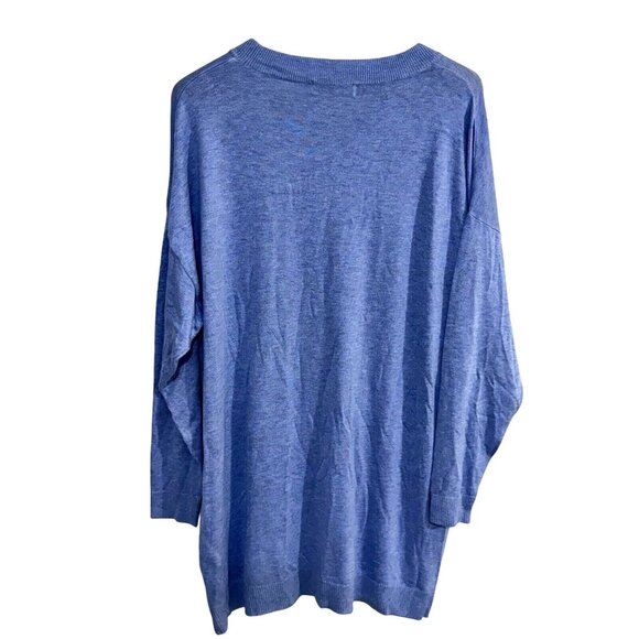 Evans Blue Long-Sleeve Jumper Sweater With Star Pattern UK 18 EUR 46 US 14 NWT - Picture 2 of 4